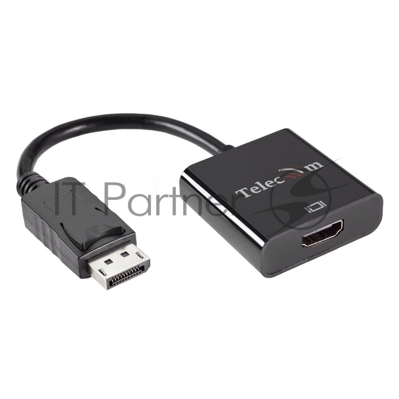 Адаптер-переходник Telecom/VCOM DisplayPort (Male) - HDMI (Female) 4K@60Hz, 0.2 метра, чёрный (TA555)
