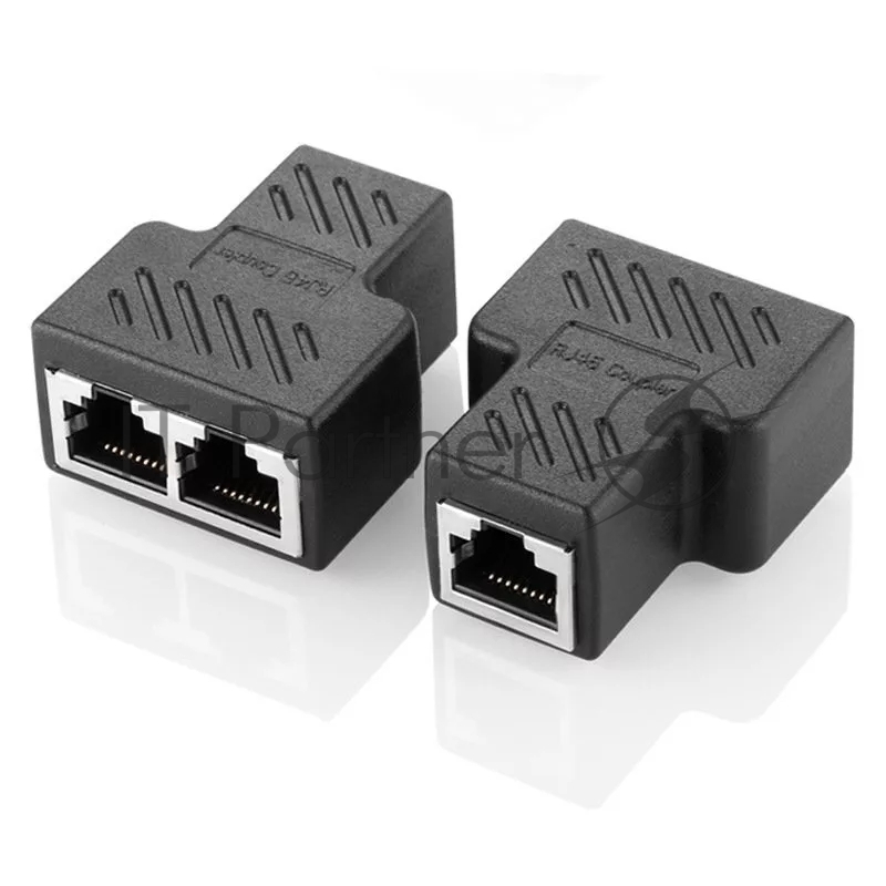 Переходник-разветвитель VCOM RJ-45 8P8C (F)<-->2 x 8P8C (F) ,FTP, ABS пластик, кат. 5eVCOM <CT252S>