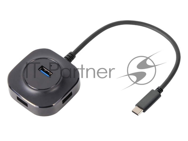 Кабель-концентратор TypeC USB3.1----4 USB3.0 +microUSB 0.3m VCOM (DH307C)