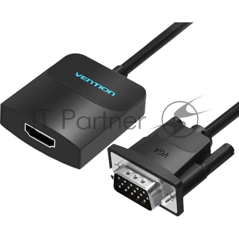 Мультимедиа конвертер Vention VGA + аудио > HDMI, гибкий, черный