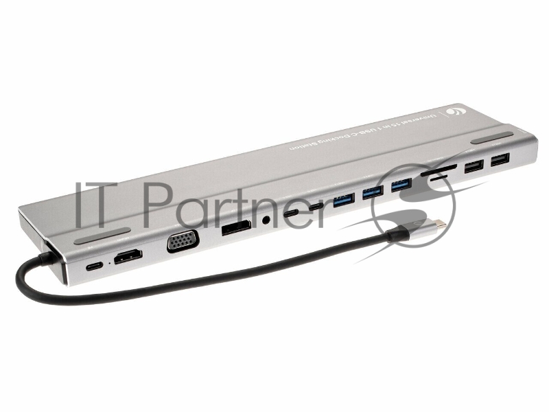 Адаптер VCOM TypeC -->3*USB3.0+2*USB2.0+VGA+RJ45+ Data+PD<CU4703>