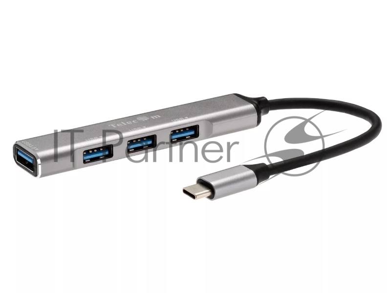 Переходник USB 3.1 Type-C-->USB3.0+3 USB2.0, Aluminum Shell, 0.2м Telecom <TA308C>