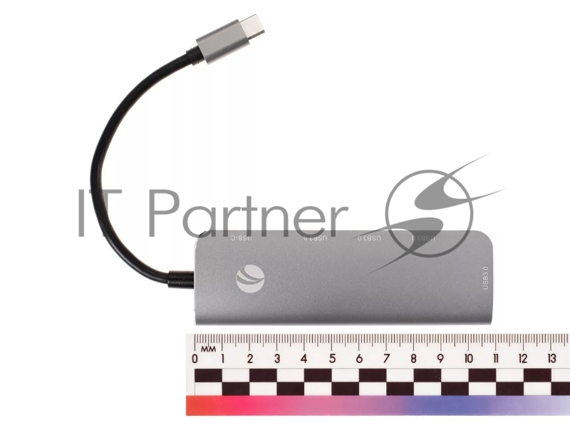Адаптер концентратор Type-C --> 4 port USB3.0 HUB+PD Alum Shell VCOM <CU4383>