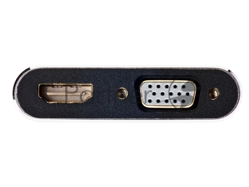 Кабель-концентратор USB3.1 TypeCm -->HDMI+USB3.0+PD+VGA Alum Grey 4K@30Hz, Telecom<TUC055>