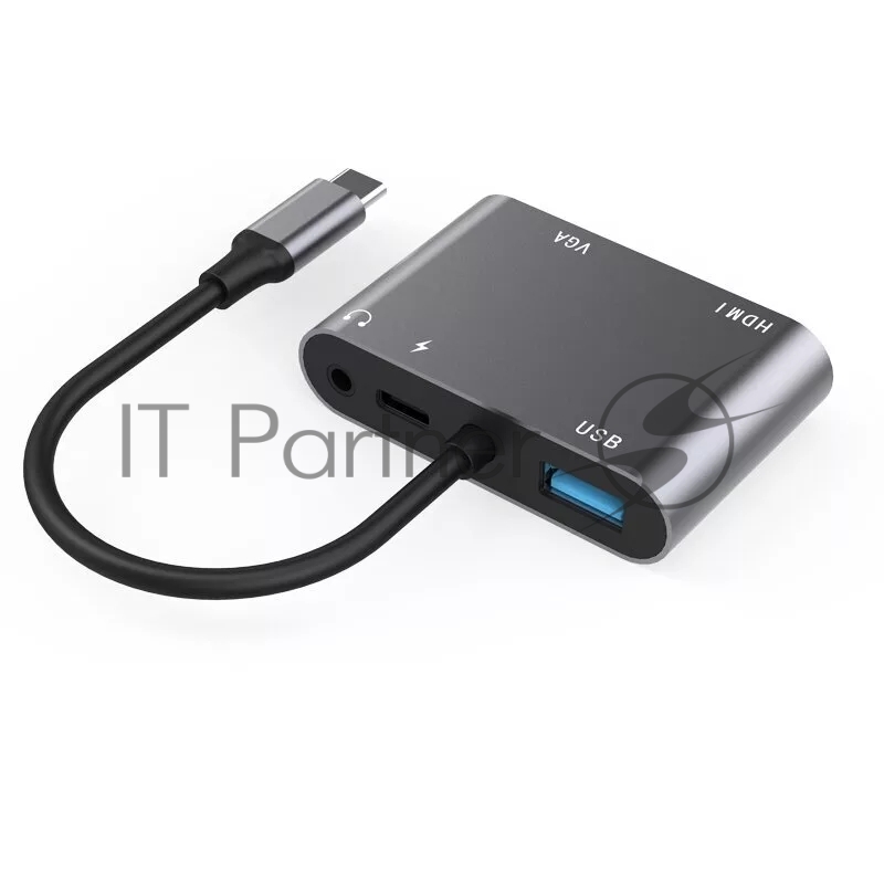 Адаптер USB Type-Cm-->VGA, HDMI 4k*30Hz, USB3.0, PD, Audio,iOpen (Aopen/Qust/VCOM)<ACU4511>