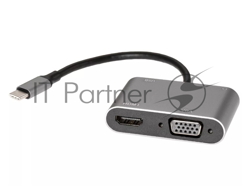Адаптер USB Type-Cm-->VGA, HDMI 4k*30Hz, USB3.0, PD, Audio,iOpen (Aopen/Qust/VCOM)<ACU4511>