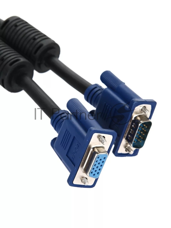 Кабель VCOM VVG6460-5MO Кабель удлинительный Монитор-SVGA card (15M-15F) 5m, 2 фильтра