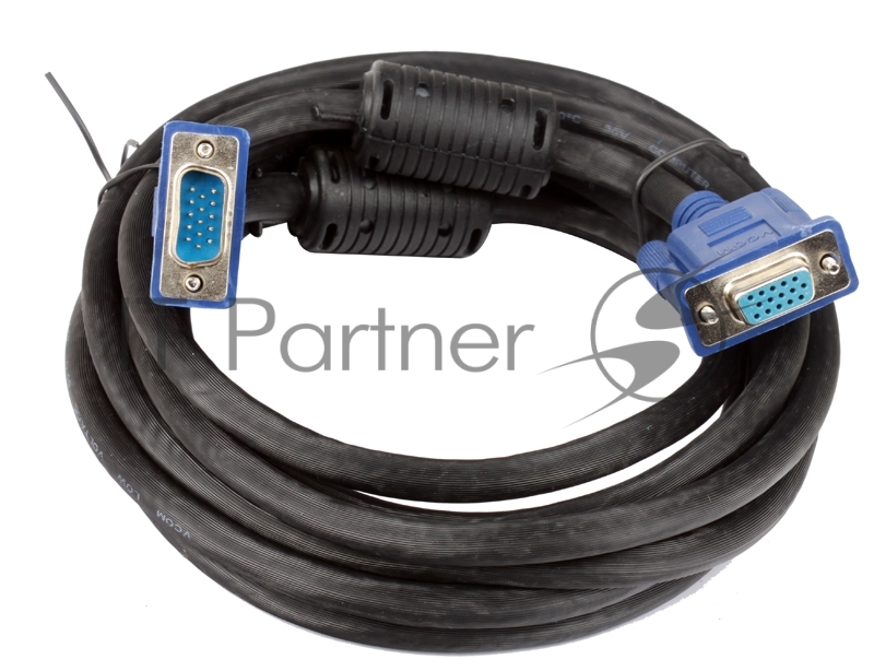 Кабель VCOM VVG6460-3MO Кабель удлинительный Монитор-SVGA card (15M-15F) 3m, 2 фильтра
