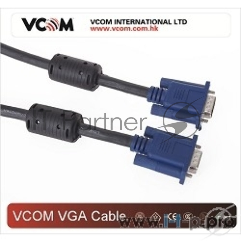 Кабель VCOM VVG6448-40MC монитор-SVGA card (15M-15M) 40м 2 фильтра