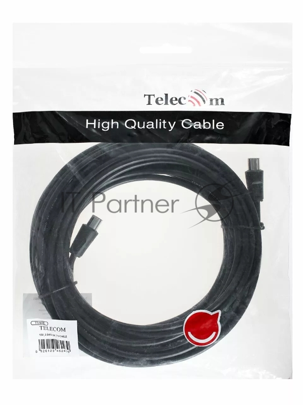 Кабель соединительный антенный 9.5mm, 75Ом,ТВ-М-->ТВ-M, 10m, Telecom (TTV9555-10M)