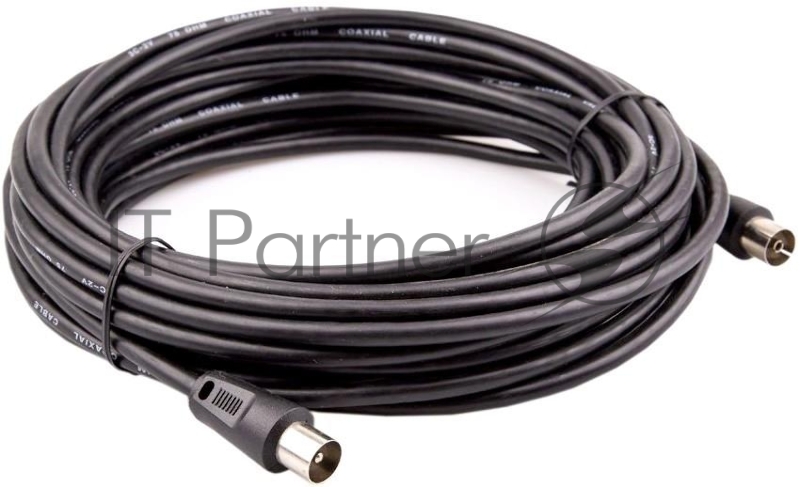 Кабель соединительный антенный 9.5mm, 75Ом,ТВ-М-->ТВ-M, 10m, Telecom (TTV9555-10M)