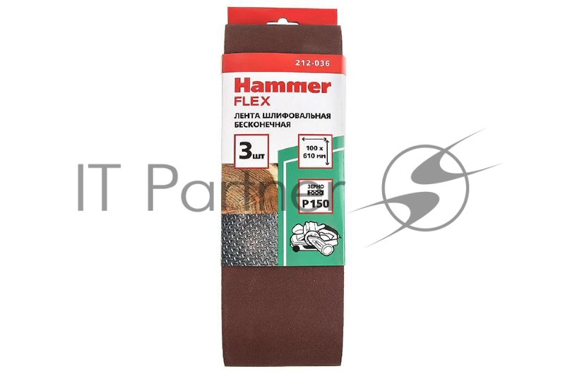 Лента шлиф. 100 Х 610 Р 150 по 3 шт. Hammer Flex SE 212-036 цена за упаковку 3шт.