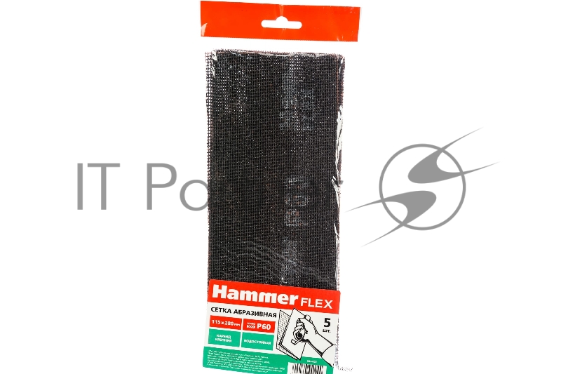 Сетка абразивная Hammer Flex 242-002 115х280мм, P60, водостойкая (5шт.)
