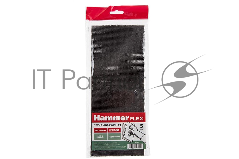 Сетка абразивная Hammer Flex 242-002 115х280мм, P60, водостойкая (5шт.)