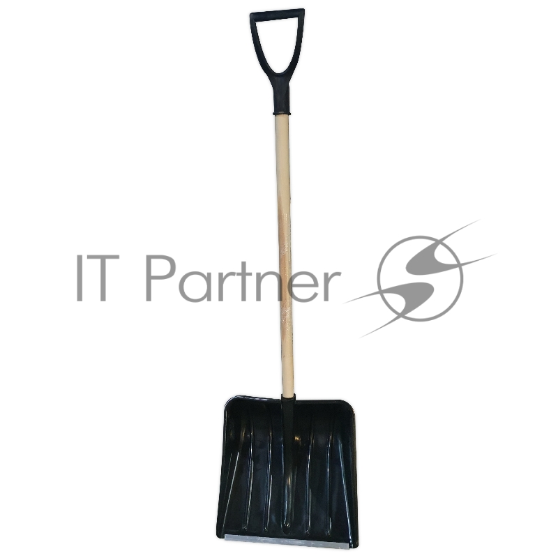 Лопата для уборки снега МАСТЕРИЦА sh-0101, шир 38 см, с оцинк. кромкой, с дер. чер. 1м. и V-пласт р