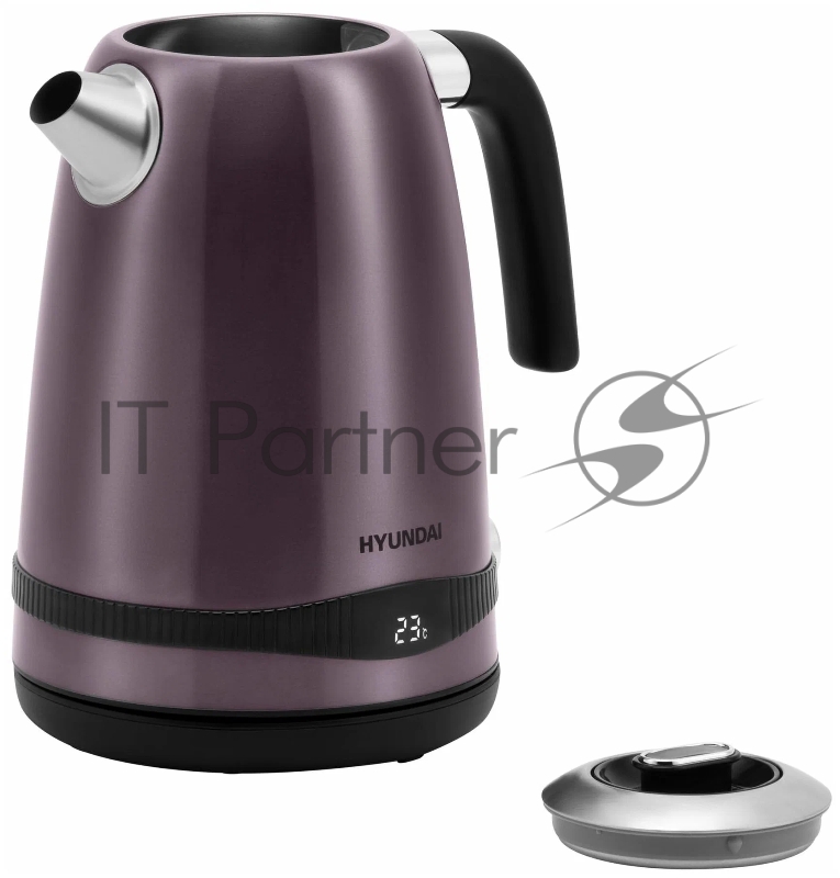 Чайник электрический Hyundai HYK-S4800 1.7л. 2200Вт фиолетовый/черный (корпус: металл)