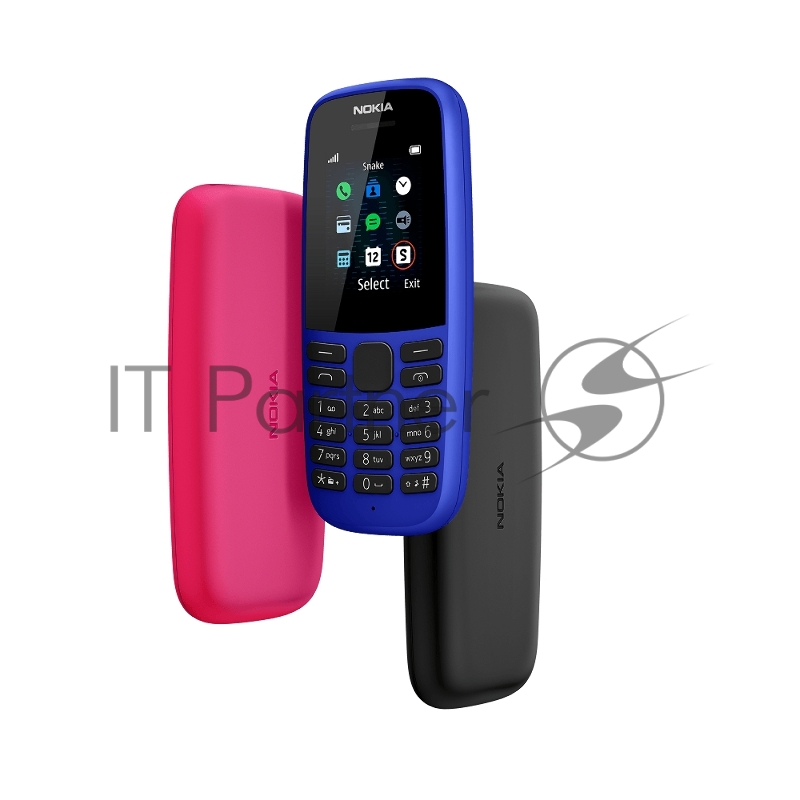 Мобильный телефон Nokia 105 SS TA-1203 Pink 1.77 160x120, 4MB RAM, 4MB, 1 Sim, 2G, Micro-USB, 800mAh, S30+, 74,04 г, 119 ммx49,2 ммx14,4 мм