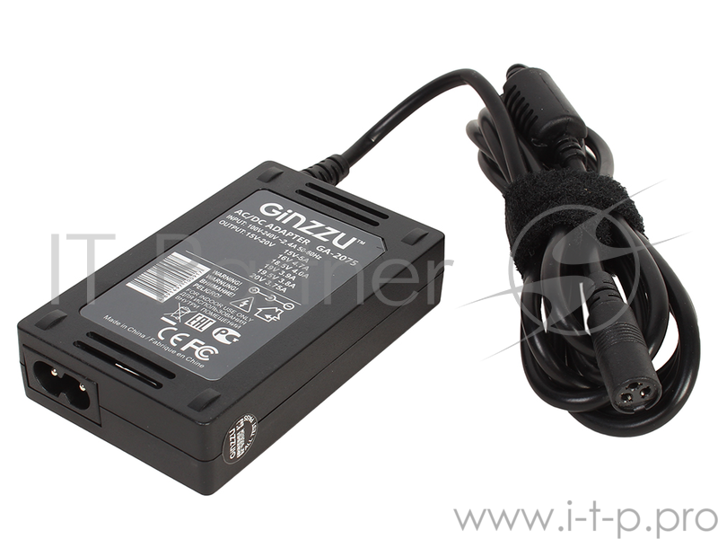 Универсальный блок питания для ноутбуков GINZZU GA-2075 Universal UltraSlim 75