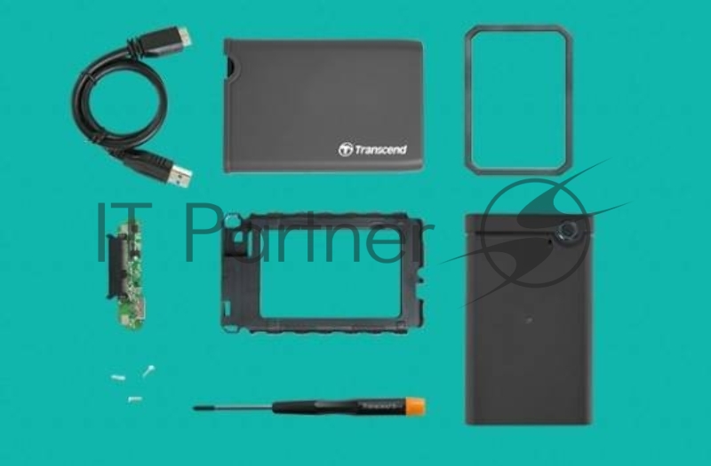 Комплект с корпусом для установки SSD/HDD Transcend StoreJet 25CK3, 2.5, conversion kit , Rubber housing