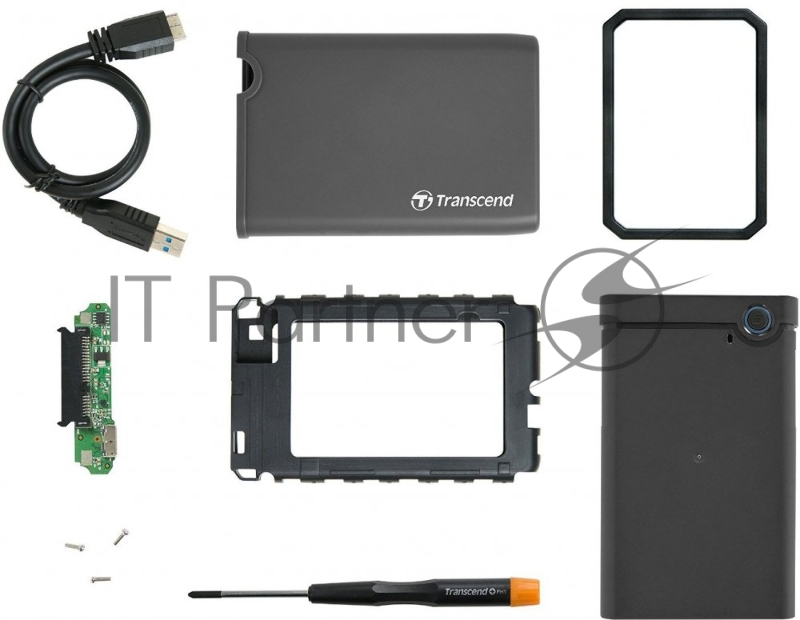Комплект с корпусом для установки SSD/HDD Transcend StoreJet 25CK3, 2.5, conversion kit , Rubber housing