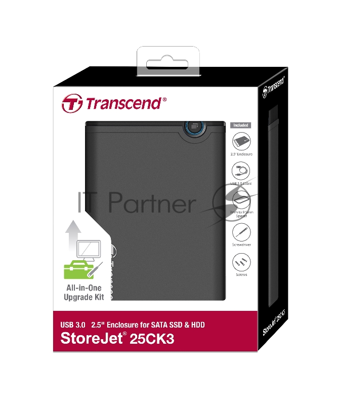 Комплект с корпусом для установки SSD/HDD Transcend StoreJet 25CK3, 2.5, conversion kit , Rubber housing