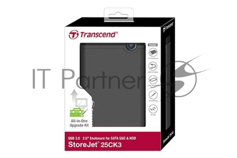 Комплект с корпусом для установки SSD/HDD Transcend StoreJet 25CK3, 2.5, conversion kit , Rubber housing