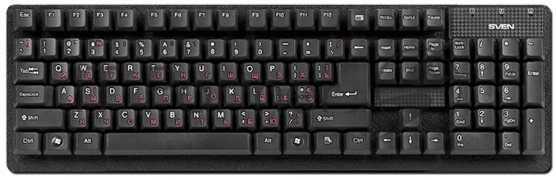 Клавиатура Keyboard SVEN Standard 301 USB чёрная SV-03100301UB