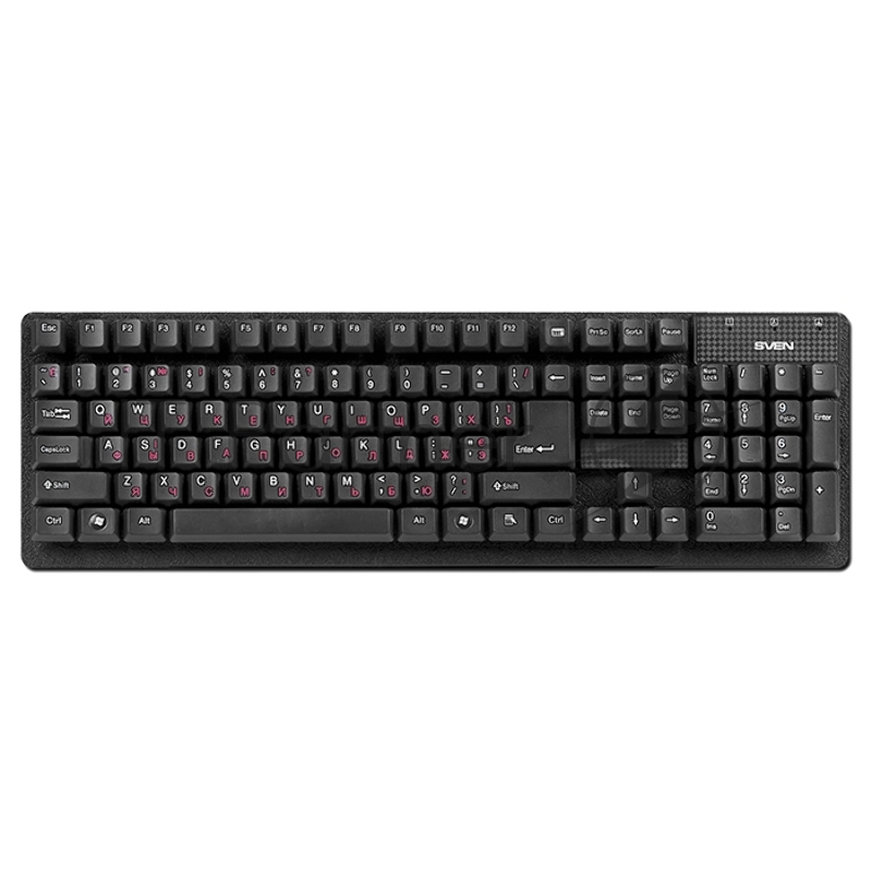Клавиатура Keyboard SVEN Standard 301 USB чёрная SV-03100301UB