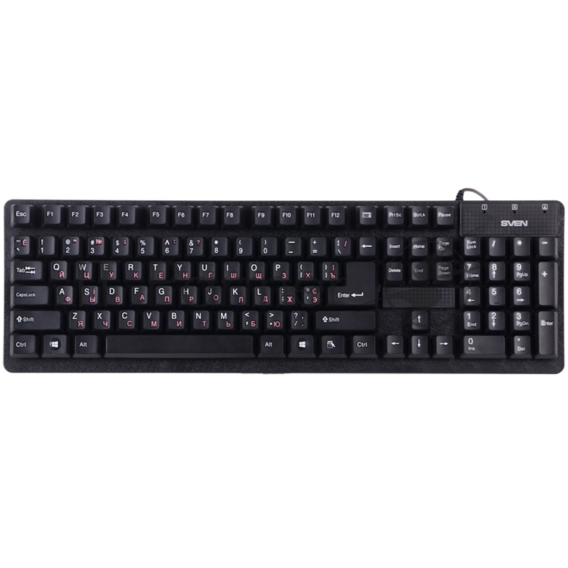 Клавиатура SVEN Standard 301 USB+PS/2 чёрная SV-0310301PUB