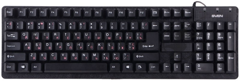 Клавиатура SVEN Standard 301 USB+PS/2 чёрная SV-0310301PUB