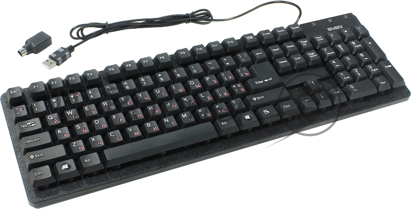 Клавиатура SVEN Standard 301 USB+PS/2 чёрная SV-0310301PUB