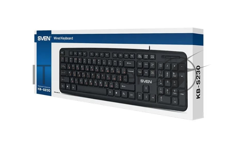 Клавиатура SVEN KB-S230 чёрная (104кл, каб. 2м)