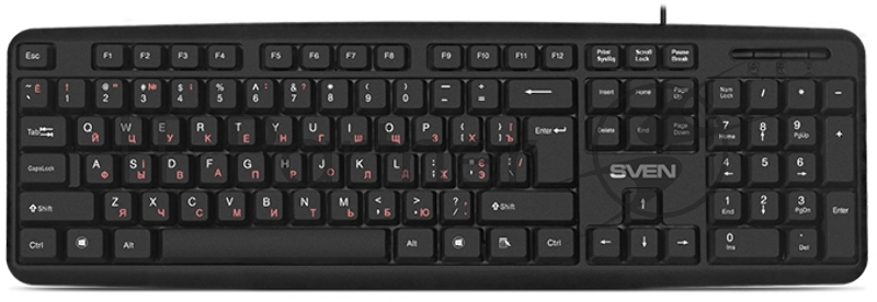 Клавиатура SVEN KB-S230 чёрная (104кл, каб. 2м)