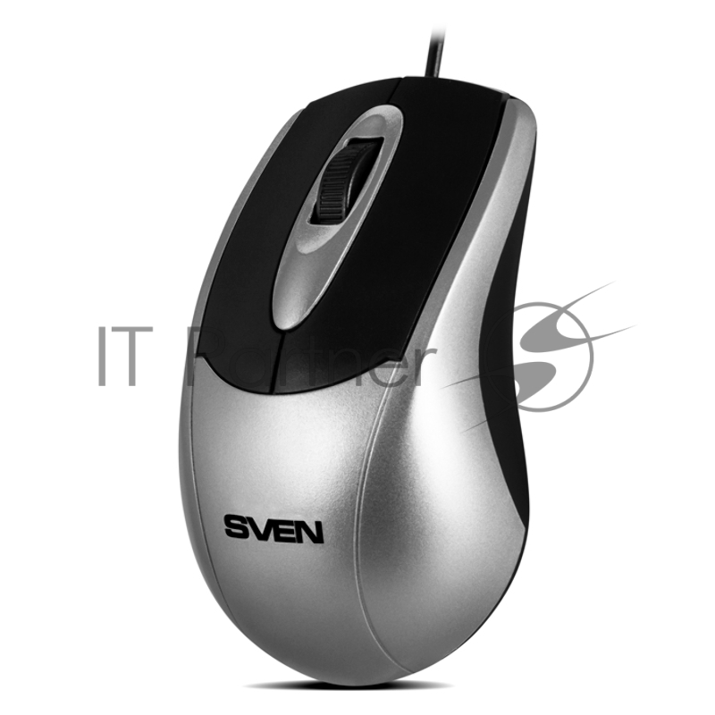 Мышь SVEN RX-110 USB серебристая (2+1кл. 1000DPI, цвет. картон, каб. 1,5м)