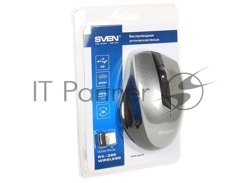 Мышь SVEN RX-325 Wireless серая