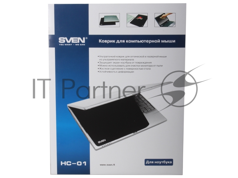 Коврик Коврик для мыши SVEN HC-01-01, темно-синий, 300х225х1,5 мм, материал: микрофибра на прорезиненной основе