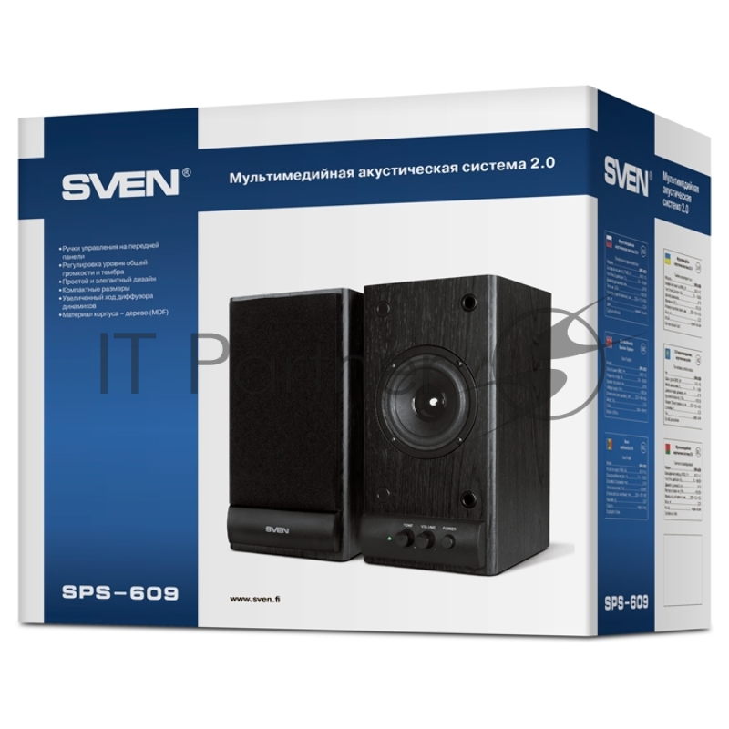 Колонки SVEN SPS-609, черный {2.0, 2 х 5 W RMS}