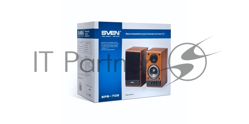 Колонки Sven SPS-702 2.0 коричневый/орех 40Вт