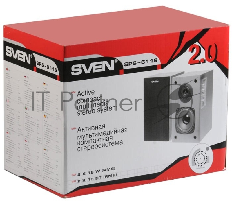 Колонки Sven SPS-611S 2.0 черный 36Вт