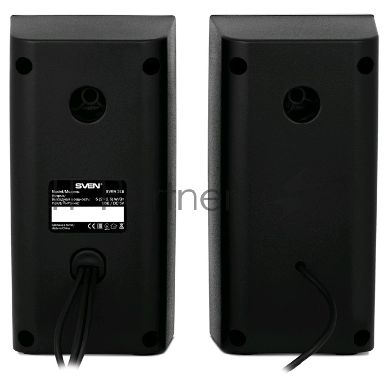 Колонки SVEN 318 черный {USB-порт ПК, ноутбука или адаптер 5V DC}