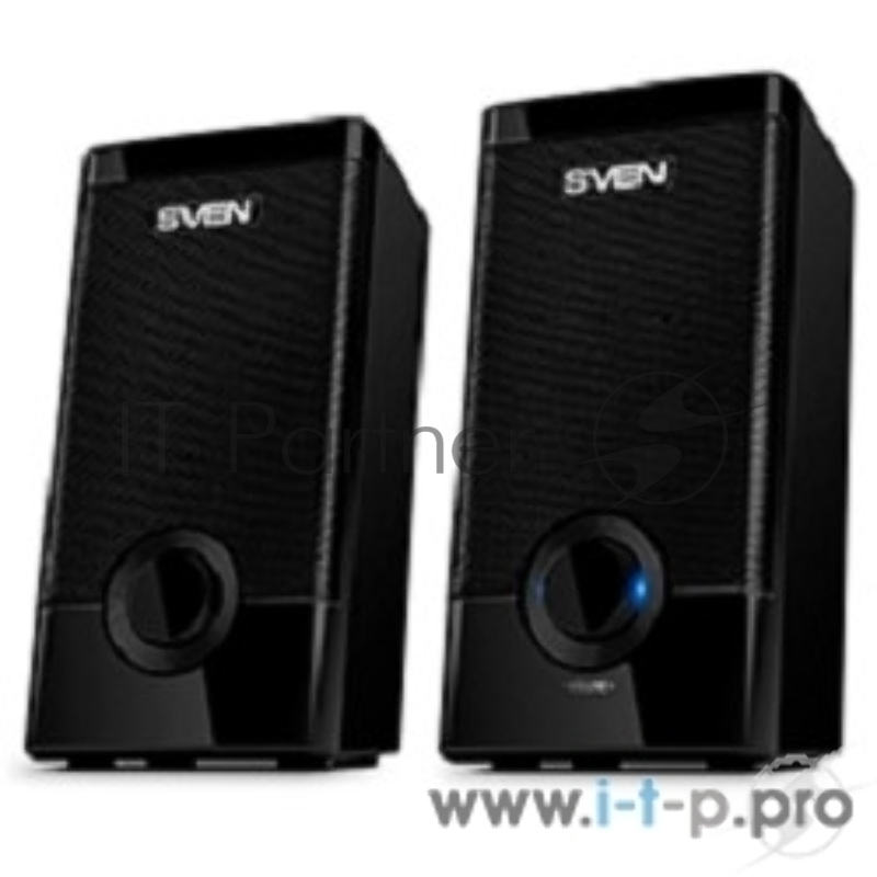 Колонки SVEN 318 черный {USB-порт ПК, ноутбука или адаптер 5V DC}
