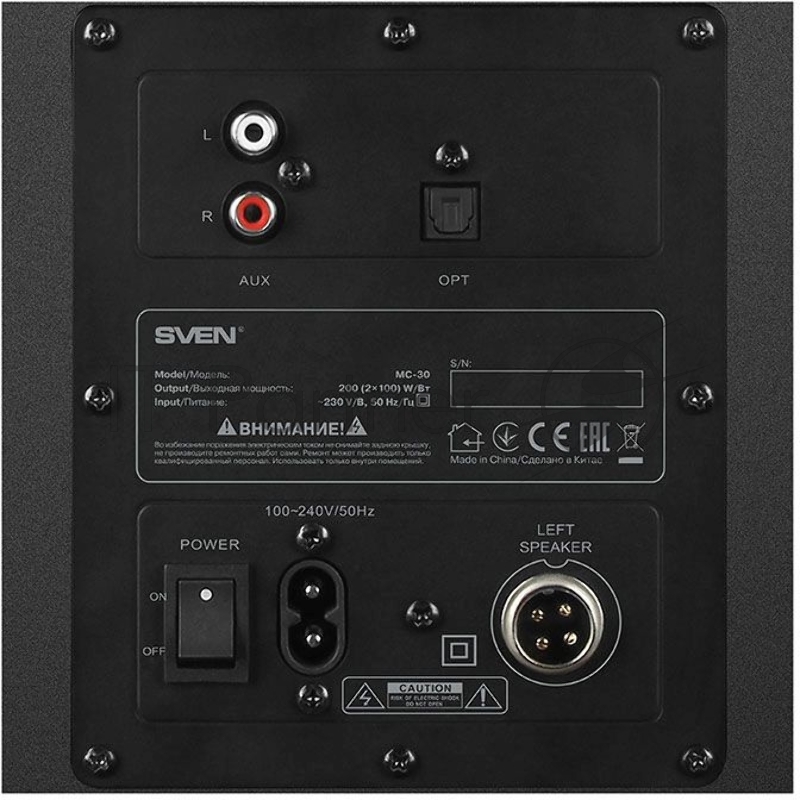 Колонки SVEN АС MC-30, черный (200 Вт, Bluetooth, пульт, Optical)
