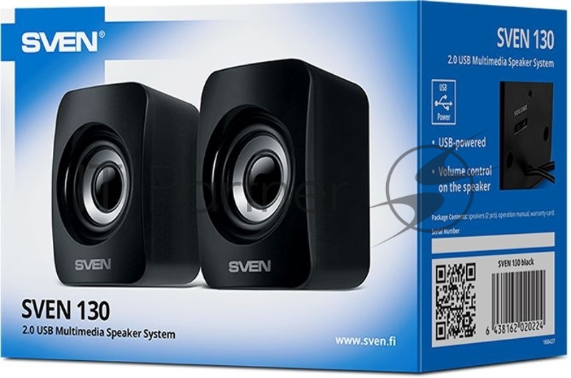 Акустическая система SVEN 130, черный (6 Вт, питание USB)