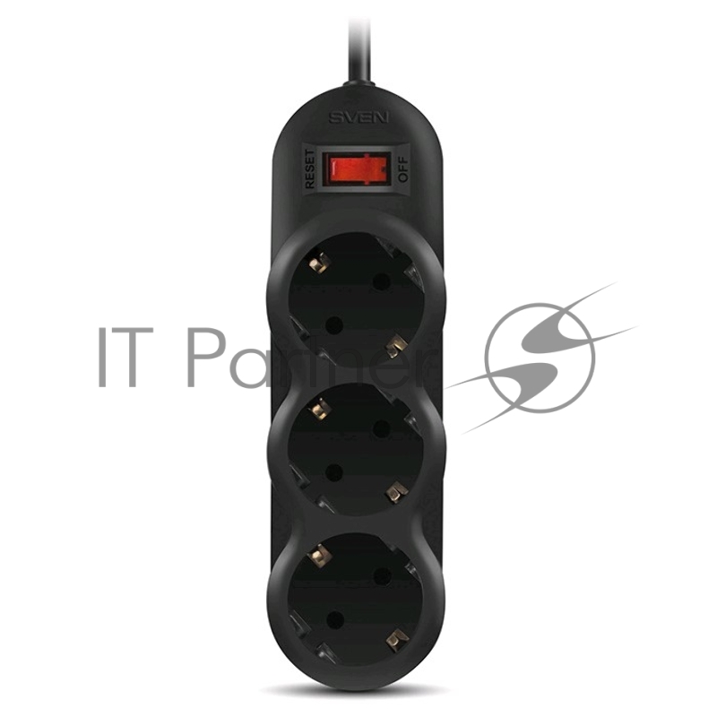Сетевой фильтр Sven SF-03L 3 м (3 розеток) черный