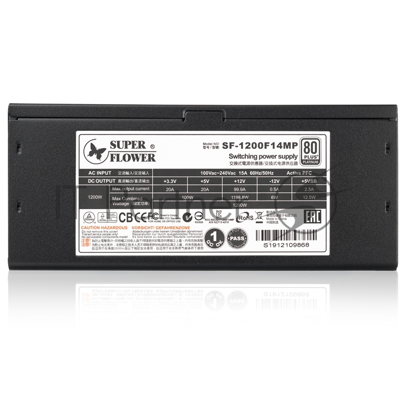 блок питания 1200 Ватт Super Flower Power Supply Leadex Platinum, 1200W, ATX, 135mm, 10xSATA, 8xPCI-E(6+2), APFC, 80+ Platinum, Full Modular