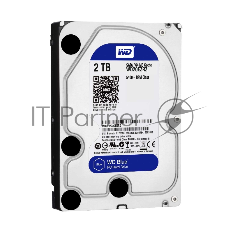 Жесткий диск 2TB WD Caviar Blue (WD20EZRZ) {Serial ATA III, 5400 rpm, 64Mb buffer} 3.5