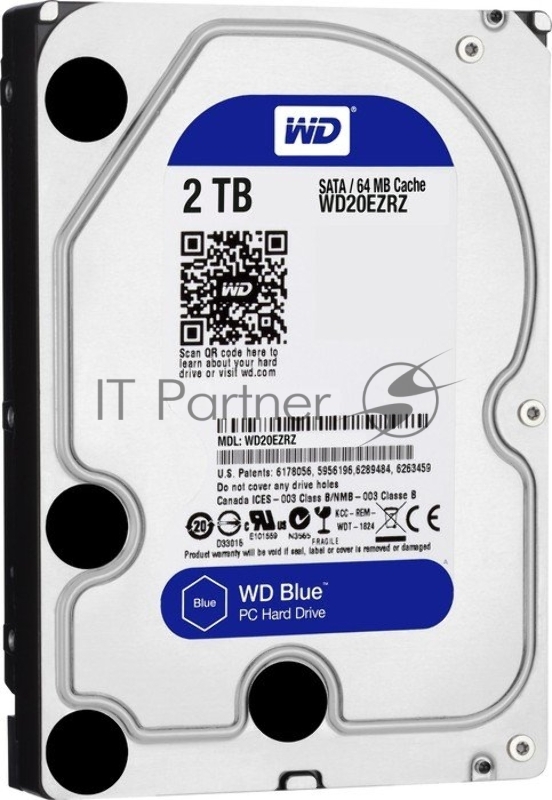Жесткий диск 2TB WD Caviar Blue (WD20EZRZ) {Serial ATA III, 5400 rpm, 64Mb buffer} 3.5