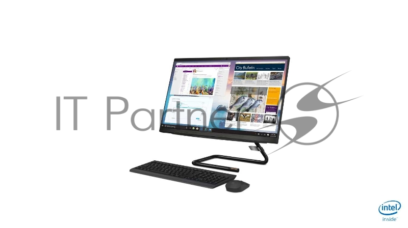 Моноблок Lenovo IdeaCentre AIO A340-24IGM 23.8(1920x1080 IPS)/Intel Pentium Silver J5040(2Ghz)/8192Mb/512SSDGb/DV UHD Graphics 605/BT/WiFi/war 1y/5.87kg/black/DOS + Клавиатура, мышь USB
