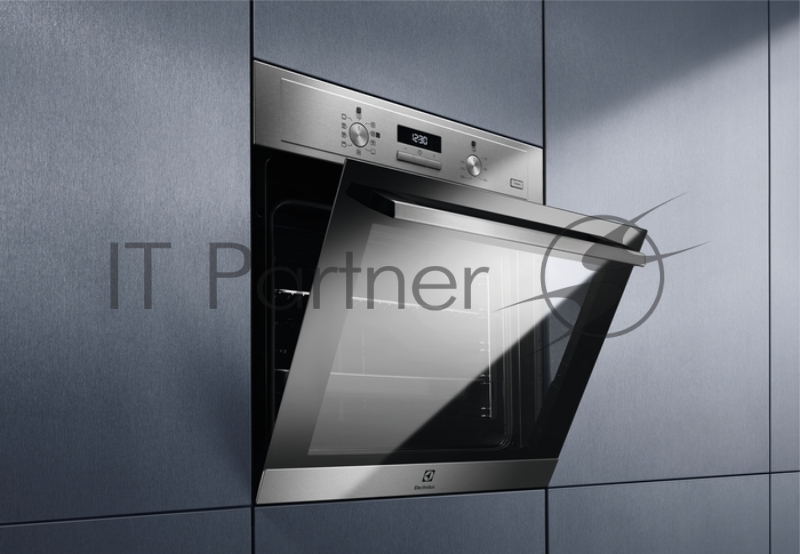 Встраиваемая электрическая духовка ELECTROLUX Встраиваемая электрическая духовка ELECTROLUX/ Духовой шкаф с паром SteamBake, основной цвет - нержавеющая сталь c Anti Finger Print, утапливаемые переключатели, таймер отключения, будильник, хромированны