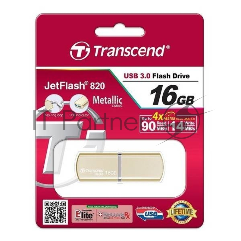 Флеш Диск Transcend 16Gb Jetflash 820G TS16GJF820G USB3.0 золотистый